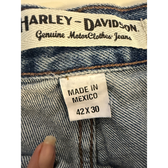 Harley Davidson Jeans Mens 42x30 Blue Relaxed Fit Denim Biker Motorcycle Pants - Picture 4 of 10